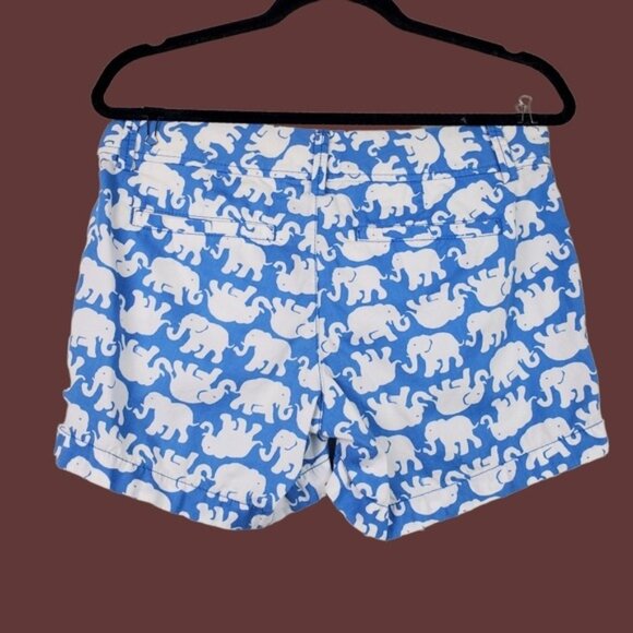 Lilly Pulitzer Womens Blue Tusk In Sun The Callahan Elephant Print Shorts Size 2 - Picture 2 of 4